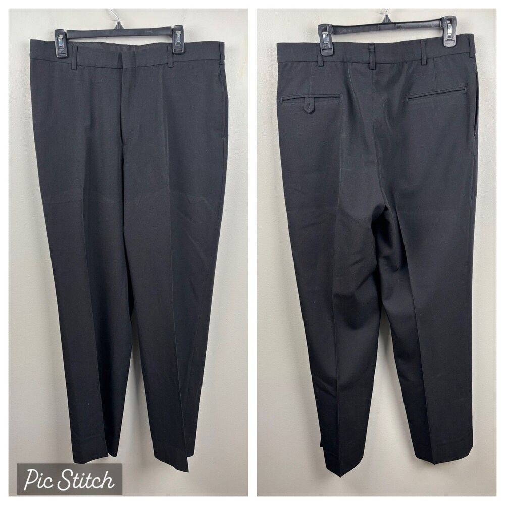 Flying Cross Uniform Pants Men 37L Black Wool Blend Freedom Fit Fechheimer USA